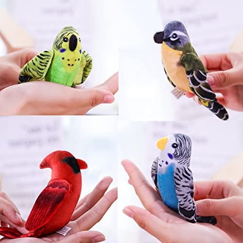 Dorakitten Cat Catnip Toys Interactive Cats 4Pcs Kitten Plush Nip Chew Bird Toy With Ring Paper Pet Best Treats Stuffed Pillow Cute Teething Play Gifts Soft Kick Sound Supplies For Indoor Kitty #TOP3