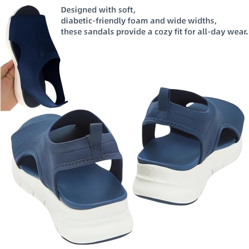 Women's Breathable Orthopedic Sandals - 2024 New Soft Shoes Go Walking Slip on Diabetic Foam Shoes, Arch Support Shoes Wide Width3