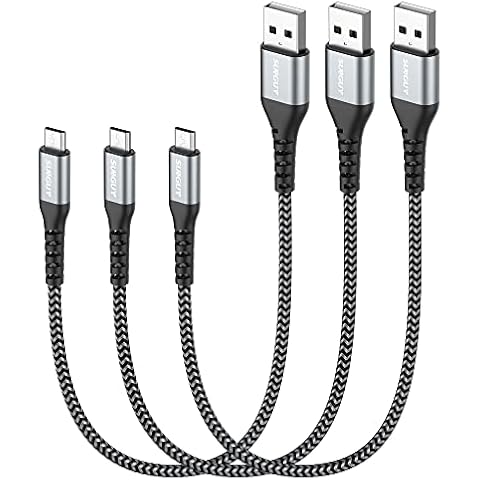 SUNGUY Micro USB Cable, 【3Pack 0.3M】Nylon Braided USB Micro Charging Cable Fast Charger Cable Lead for Samsung S6 S7 Edge,Tab 4,Moto E4 G5S Plus,Sony Xperia Z3 Z5,Kindle HD,PS4,Xbox,Huawei Honor 7X Cover