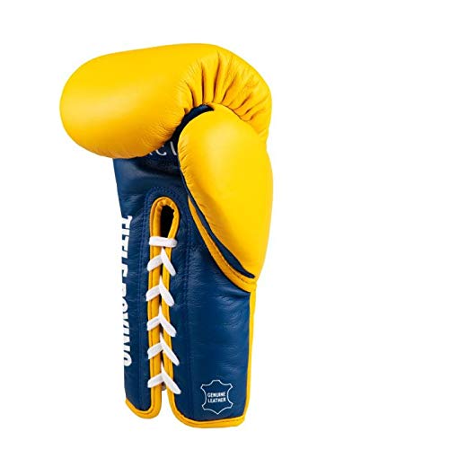 Title Boxing Enforcer Official Pro Fight Gloves, Gold/Blue/White, 8 Oz #TOP1