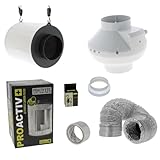 materiel pour culture hydroponique  Kit extracteur 460m3/h + filtre à charbon Proactiv 150mm