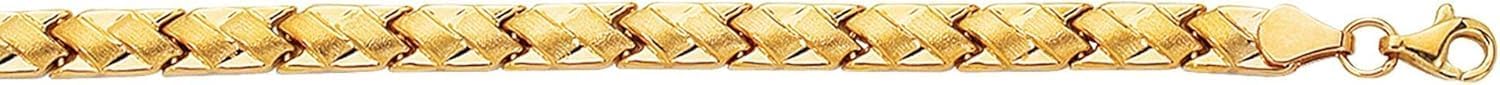 Floreo 14k Yellow Gold 5.2mm Satin Stampato Bracelet, 7.25 Inch