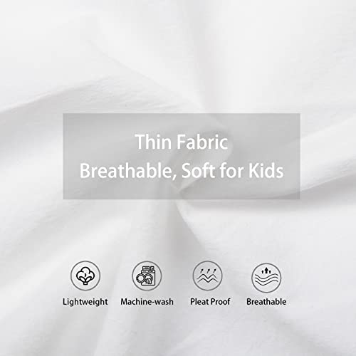 Image of LittleSpring Girls Short Sleeve Peter Pan Blouse with Elastic Cuffs