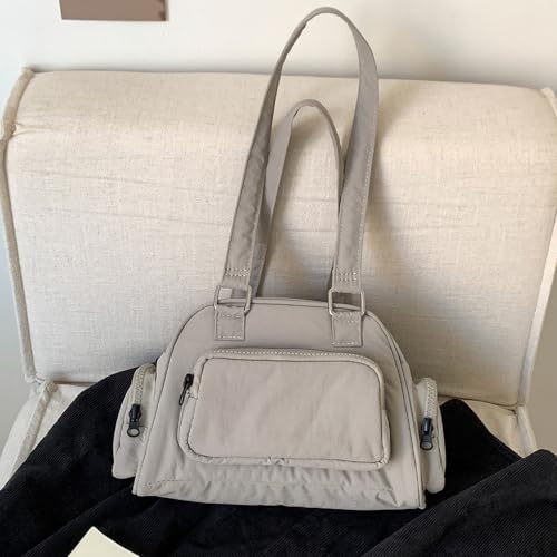 Sac à aisselles léger et grand sac à main noir en nylon multi-poches pour femme