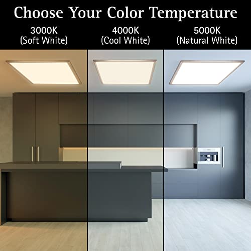 Ultralux 2X2 Ft Led Light Panel - Edge Lit, Surface Mount Led Ceiling Light Panel For Home & Office - Triac Dimmable, Flicker-Free Slim Light With Adjustable Color Temperature (Brushed Nickel, 1 Pack) #TOP2