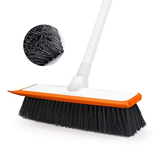 ducha solar Cepillo para Fregar Pisos con Mango Largo de 128CM - JEHONN Escoba con Rasqueta para Limpiar Cubiertas, Concreto, Patio, Bañera, Azulejos, Paredes, Baños, Cocinas