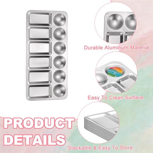 Paleta rectangular de 12 pozos de aluminio para óleo acuarela y suministros de artista 4
