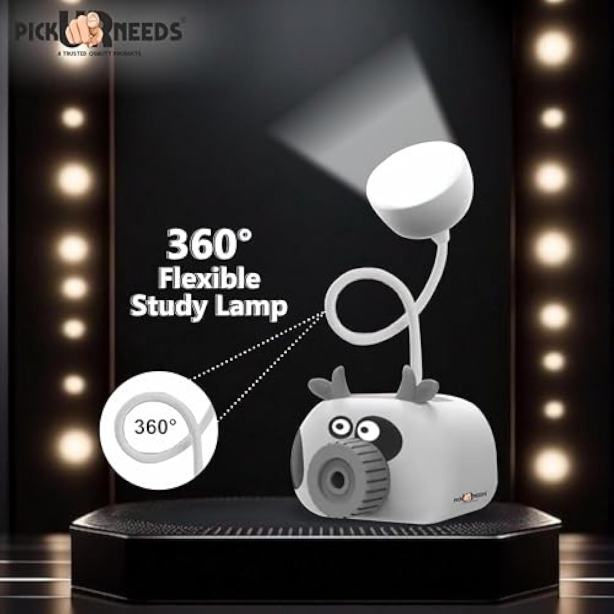 Rechargeable Mini Study Table LED Desk Lamp with Piggy Pen Holder