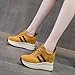 Imagen de MIEHUIAI Zapatillas de Cuña para Mujer Moda Cuero Zapatos de Deporte Altas Ligeras Casuales Wedge Plataforma Sneakers con Tacón Oculto 10CM