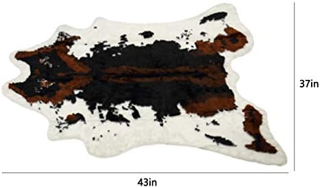Nideen Cowhide Rug Size 110x95cm Anti-Slip Animal Print Carpet for Bedroom, Bathroom and Living Room