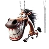 [Apujent] カーミラーデコレーション - 取り付け可能2Dアクリル装飾 - 馬 キャラクター キーホルダー トラック 男性 女性 車両 バッグ 誕生日パーティー クリスマス ギフト