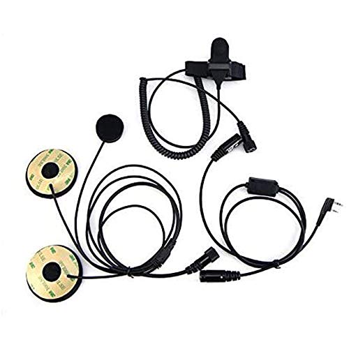 BAOFENG Helmet Kit 2 PIN Full Face Motorcycle Headset Earpiece Mic Ken Wood/WOU Xun/Pu Xing/Lin ton Two Way Radio Walkie Talkie, Black by BAOFENG - Image 8