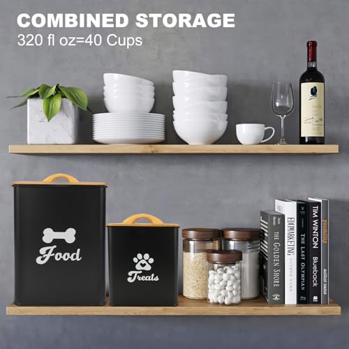 Dog Treat Container 2PCS, Dog Food Storage Container with Lids Airtight, Dog Treat Jars for Kitchen Counter-7+3Lbs, Small Dog and Cat Cookie Jar for Storage, Pet Treat Container (Upgraded) Black by Dekosilave - Used condition - Image 5