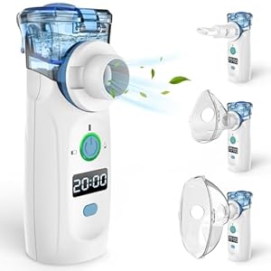 Nigecue Tragbarer Vernebler Inhalator mit Masken (Weiss)