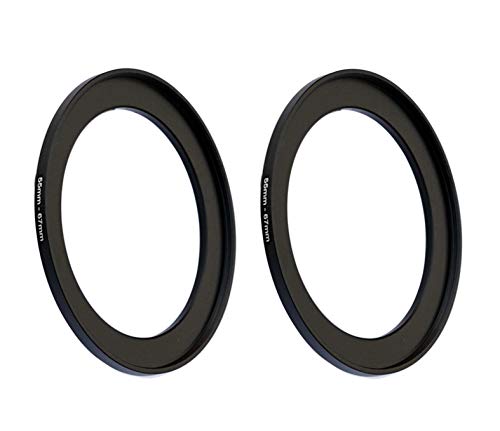 (2-Pcs) 55-67MM Step-Up Ring Adapter, 55mm to 67mm Step Up Filter Ring, 55 mm Male 67 mm Female Stepping Up Ring for DSLR Camera Lens and ND UV CPL Infrared Filter
