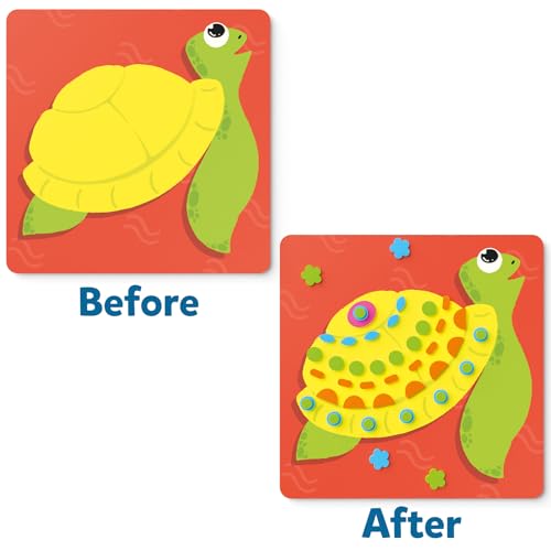 Skillmatics Sticker Art Activity - Under The Ocean, Mess-Free Fun for Kids, 800+ 3D Foam Stickers, Craft Kits, DIY Scrapbooking Activity, Gifts for Girls & Boys Ages 3, 4, 5, 6, 7, Multi