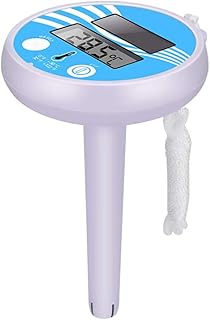 Solar Digital Pool Thermometer Floating, Large Easy Read LCD Screen Display and Bold Numbers, High Accuracy and Wide Measuring Range for Outdoor Indoor Pools Spas Hot Tubs Ponds