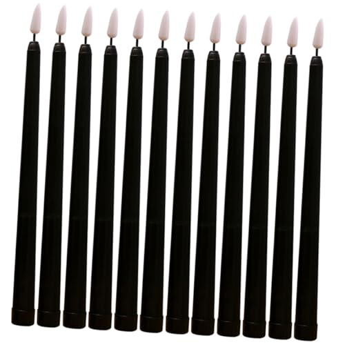 Bougies à LED noires sans flamme en plastique résistant pour Noël et fête