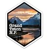 Squiddy Grand Teton National Park GTNP - Vinyl Sticker Decal for Phone, Laptop, Water Bottle 3" high