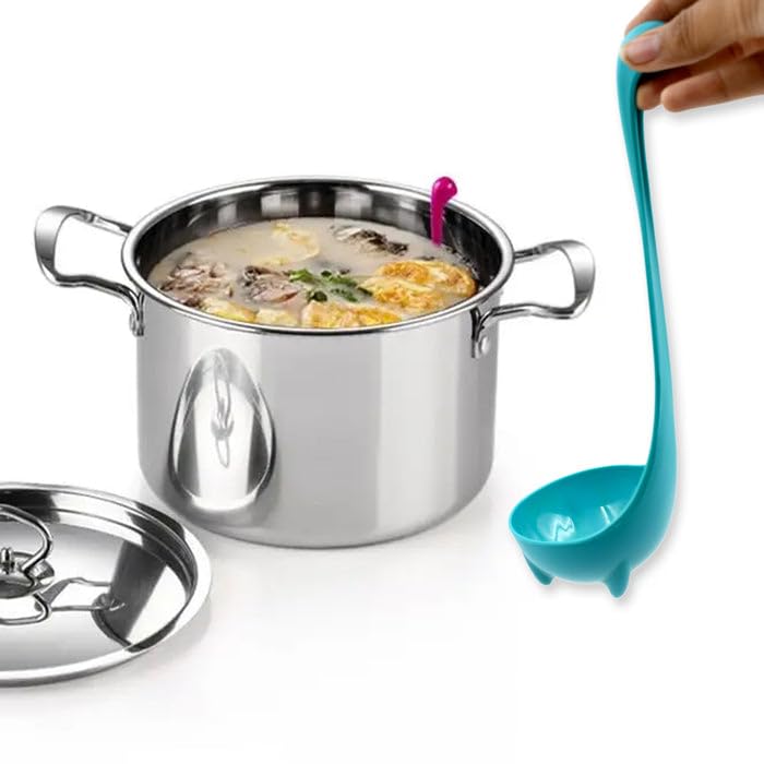 Alushen Soup Spoon with Long Handle: Ergonomically Designed for Easy Access, Comfort, and Precision When Serving Soups, Stews, and Hot Beverages 1