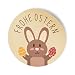 25x itenga Frohe Ostern Aufkleber Sticker Etiketten Osterhase braun Hasenbande rund 4cm
