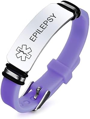 PJ JEWELLERY Personalised Sleek Silicone Medical ID Bracelet Free Engraving Rubber Medical Alert Bracelet for Men Women Buckle Adjustable for Sports Outdoor Daily