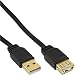 Produktbild InLine 34603F USB 2.0 Flachkabel Verlängerung, A Stecker / Buchse, schwarz, Kontakte gold, 3m