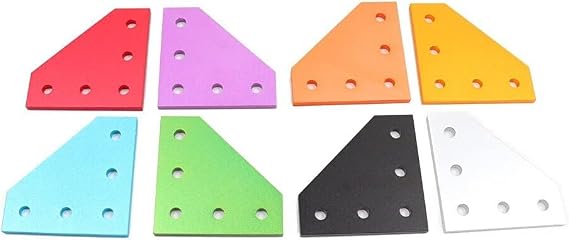 Printer Accessories Joining Plate Colorful 5 Holes for Openbuilds CNC V-Slot 2020 2040 Aluminum Extrusion Profiles for 3D Printer Prusa i3 Mk3 Bear (Color : Gold) (Color : Purple)