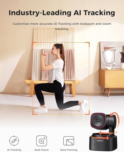 OBSBOT Tiny 2 Lite AI-Powered 4K UHD PTZ Webcam,1/2" CMOS 4X Digital Zoom AI Auto Tracking with Auto Zoom Gesture Control 2.0, LiveStream for Game/Meeting/Online Educate, W Mini Tripod - 2