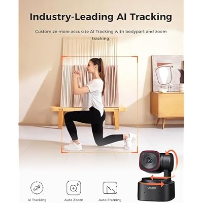OBSBOT Tiny 2 Lite AI-Powered 4K UHD PTZ Webcam,1/2 CMOS 4X Digital Zoom AI Auto Tracking with Auto Zoom Gesture Control 2.0, LiveStream for Game/Meeting/Online Educate, W Mini Tripod