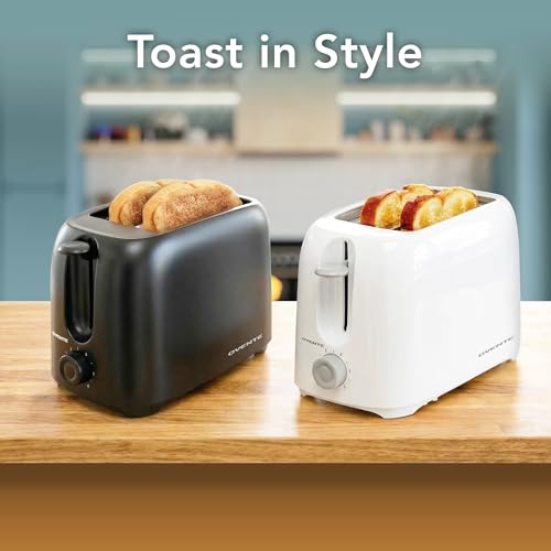 OVENTE Electric 2 Slice Toaster Machine with 6-Shade Browning Selector Setting, Compact Design and Removable Crumb Tray, 700W Power Perfect for Toasting Bread, Thin Bagels and Waffles, Black TP2210B by OVENTE - Image 8