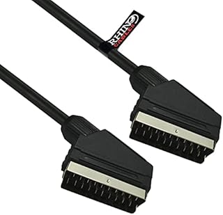 rhinocables Shielded Scart Cable, Gold-Plated Male to Male, RGB 21-Pin Scart Lead for AV Audio and Video Connector for TV, SKY, VCR, DVD Player, Android Boxes (3m)