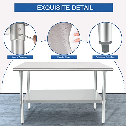 HARDURA Stainless Steel Table 24X48 Inches with Undershelf and Galvanized Legs NSF Heavy Duty Commercial Prep Work Table for Restaurant Kitchen Home and Hotel by HARDURA Restaurant Equipment - Image 4