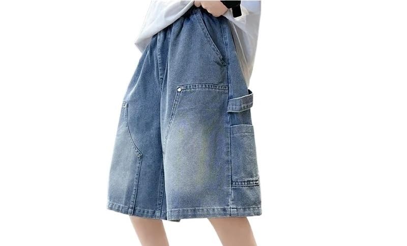 Pantalones cortos vaqueros holgados for niños, casuales, for jugar activamente, con ajuste cómodo