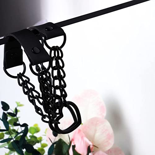 MANFNEE PU Leder Choker Punk Emo Herz Anhänger Kette Choker Halsband Halskette für Frauen verstellbar