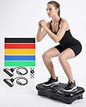 Vibration Plate Exercise Machine, 120 Speed Levels Full Body Vibrating Plate for Lymphatic Drainage & Weight Loss, 150 kg Capacity Fitness Platform with Resistance Bands & Bluetooth