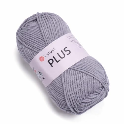 Image of YarnArt Plus Soft Cotton Blend Yarn - 100g (3.5oz) 160m (174yds), 55% Cotton 45% Acrylic - Worsted Weight #4 - Ideal for Amigurumi, Baby Projects, Knitting & Crochet - Durable & Smooth (46-)