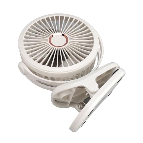 Ventilador portátil con clip y rotación de 360 grados, flujo de aire silencioso de alta duración 4