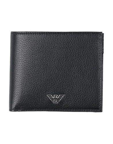 エンポリオ アルマーニ Emporio Armani メンズ 本革100%(ペブルドレザー) 二つ折り財布 Y4R167 HZ19E 80001 ブラック(ケース付き) [並行輸入品]