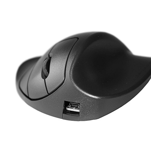 HIPPUS L2UB-LC HandShoe Mouse rechts L wireless | Funkmaus | ergonomisches Design - Vorbeugung gegen Mausarm/Tennisarm (RSI Syndrom) - besonders armschonend | 2 Tasten, Large, Schwarz