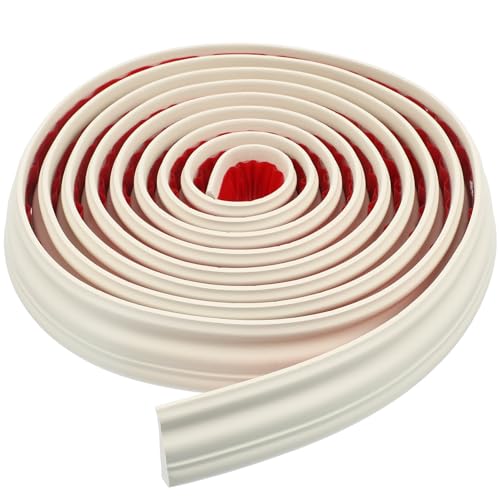 ULTECHNOVO Kit De Moldura De Pared Autoadhesiva De 1 Rollo Borde De Papel Tapiz Flexible Para Decoración Del Hogar Borde De Espejo Líneas De Pared 5 M Color Crema