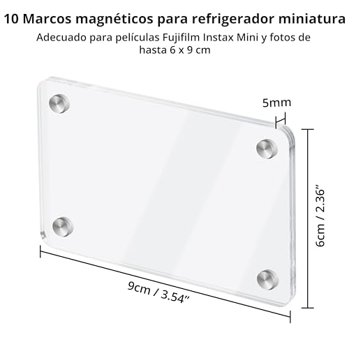 Miniatura 2 de Winter Shore Marco Foto Nevera Magnético Acrílico Pack De 10 - Marcos Imantados De Doble Cara Para Nevera De 6 X 9 Cm - Marco Magnético Compatible Con Fotos Polaroid Y Fujifilm Instax Mini