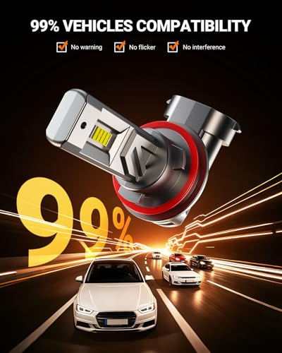 Image of SEALIGHT HB3 /9005 H9 /H11 LED Light Bulbs Combo, 800% 88,000LM Super Brighter, 1:1 Halogen Size Wireless, 6500K Cool White, 20 Year+ Extended Lifespan, Pack of 4