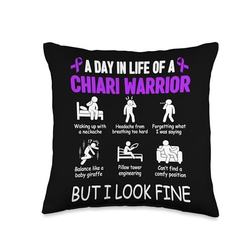 Chiari Malformation Awareness Funny Chiari Warrior Throw Pillow