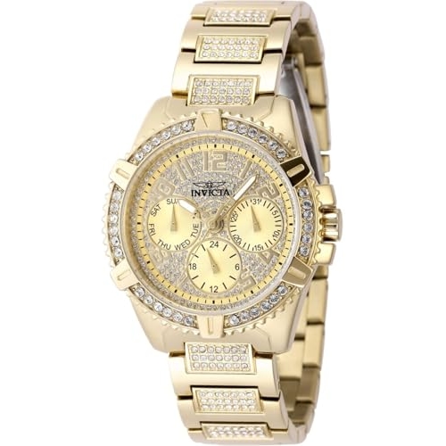 Invicta Celestial Lady 37 mm Aço Inoxidável Ouro Prata + Mostrador...
