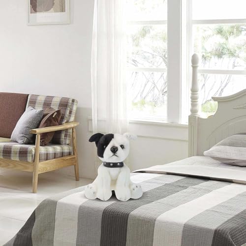 PMS VFM – Staffordshire Plüschtier Weißer Staffordshire Bull Terrier Hund 30 cm weiches Spielzeug – super Flauschige, luxuriöse lebensechte Stofftier-Teddy – Natural World Collection