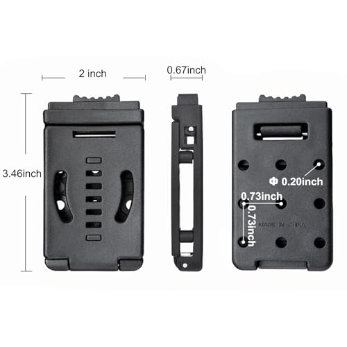 YCYU 2-Pack Tactical Belt Clip Outdoor Camping Knife Blade Lock with Screws, Universal Utility EDC Belt Clip Holsters Mag Pouches Sheath Tools with Hardware (Black)