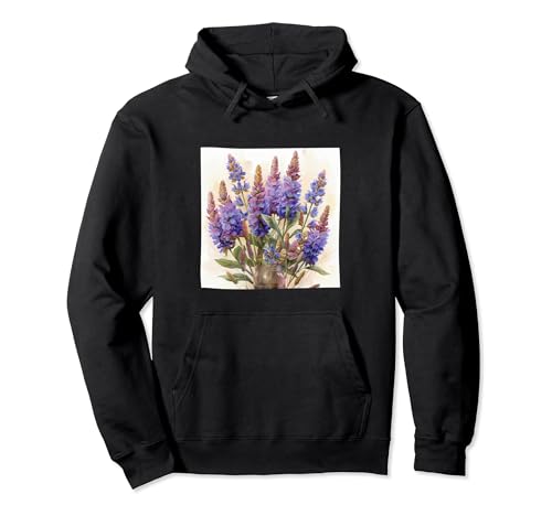 Anise Hyssop Bouquet Floral Pastel Colors Graphic Pullover Hoodie