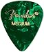 Fender 351 Shape Medium Classic Celluloid Picks, 12-Pack, Green Moto for electric guitar, acoustic guitar, mandolin, and bass