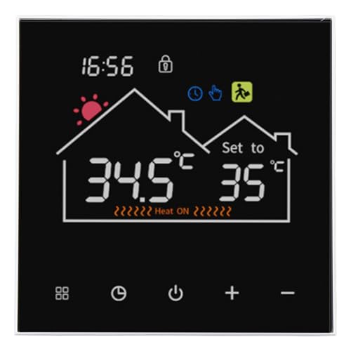 Qcwwy Termostato Inteligente, Pantalla Táctil a Color HD, Termostato WiFi Programable para el Hogar, Funciona con Alexa, Ahorro de Energía, Fácil (WiFi, (Control por Voz para Yandex Alice, para)
